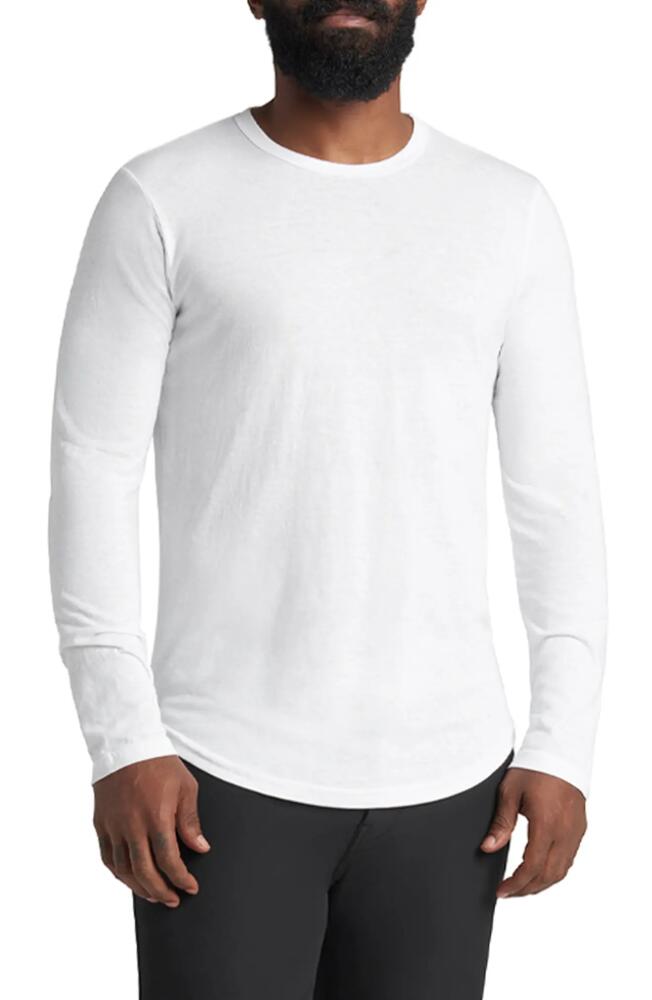 Goodlife Scallop Crewneck Long Sleeve T-Shirt in White Cover