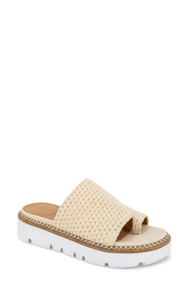 GENTLE SOULS BY KENNETH COLE Lavern Platform Slide Sandal in Cream Fabric Cover