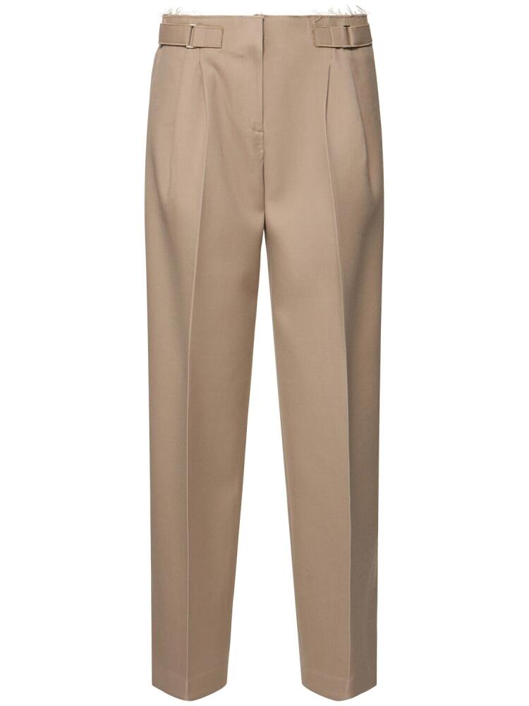 TORY BURCH Pleated Wool Blend Wide Pants Cover