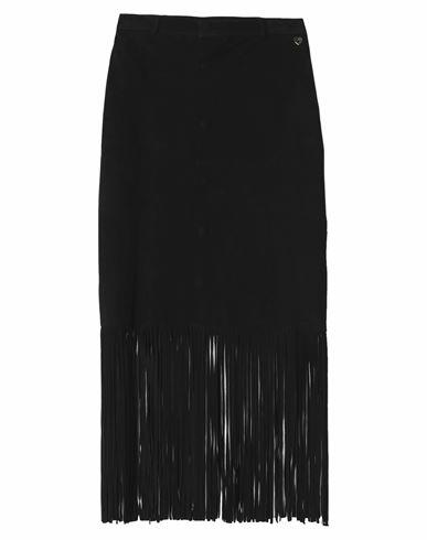 Twinset Woman Maxi skirt Black Goat skin Cover