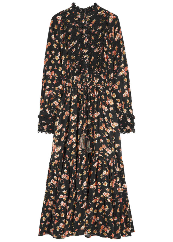 Bytimo Floral-print Embroidered Cotton-blend Midi Dress - Multicoloured Cover