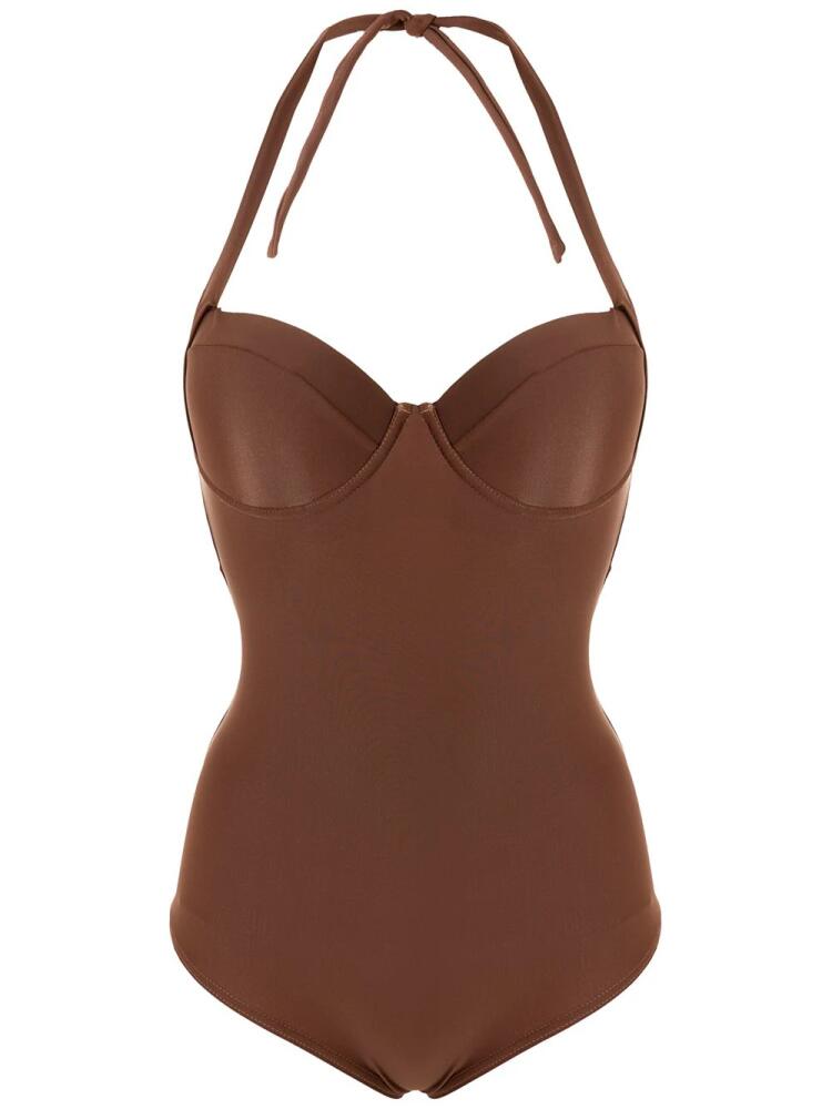 Amir Slama plain one-piece - Brown Cover