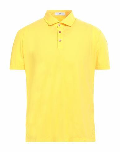 Pmds Premium Mood Denim Superior Man Polo shirt Yellow Polyamide, Polyester, Elastane Cover