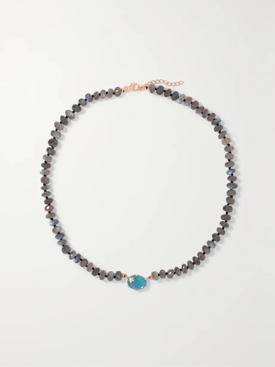 Andrea Fohrman - Mini Galaxy 14-karat Rose Gold Multi-stone Necklace - Gray Cover