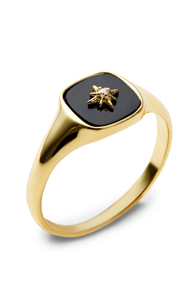 Ana Luisa Gold Signet Ring - Amara Black in Black/gold Cover