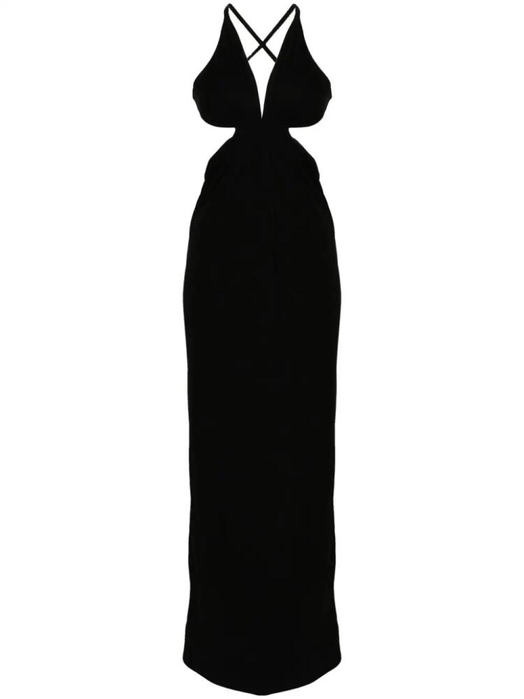 Saint Laurent cut-out crepe maxi dress - Black Cover