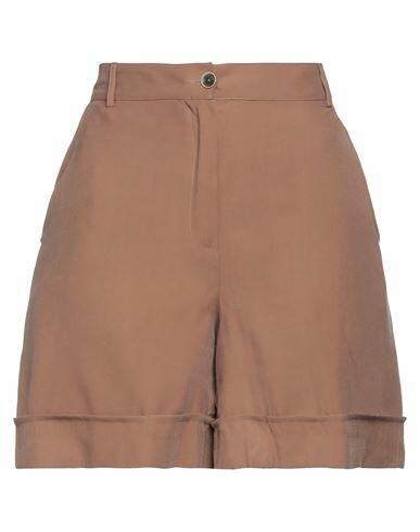 D. exterior Woman Shorts & Bermuda Shorts Camel Viscose, Polyester Cover