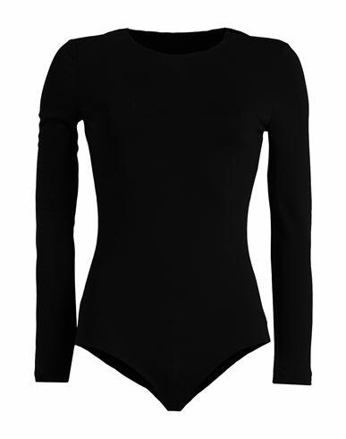 Maison Margiela Woman Bodysuit Black Viscose, Elastane Cover