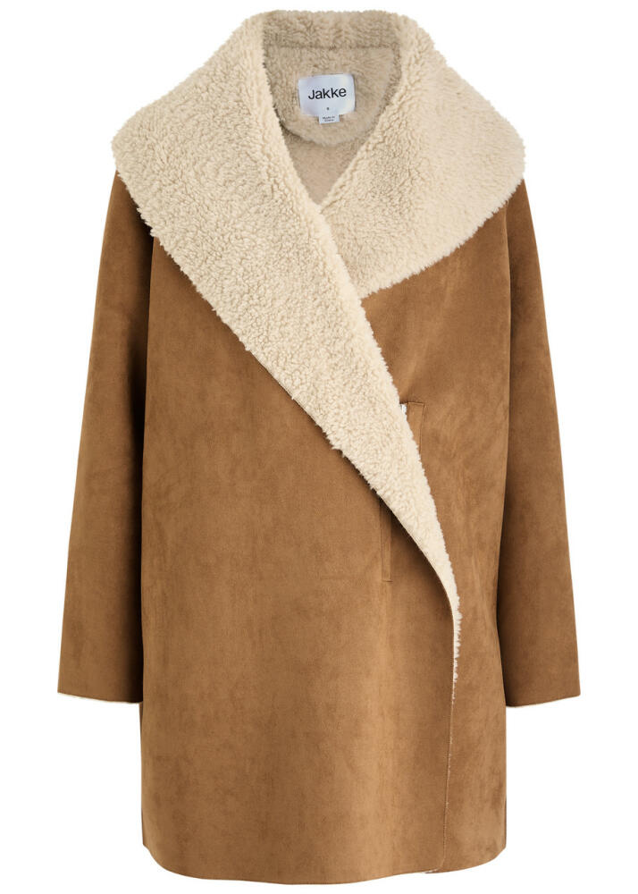 Jakke Tilda Faux Suede Coat - Tan Cover