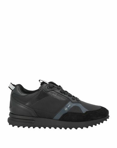 Dunhill Man Sneakers Black Leather, Textile fibers Cover