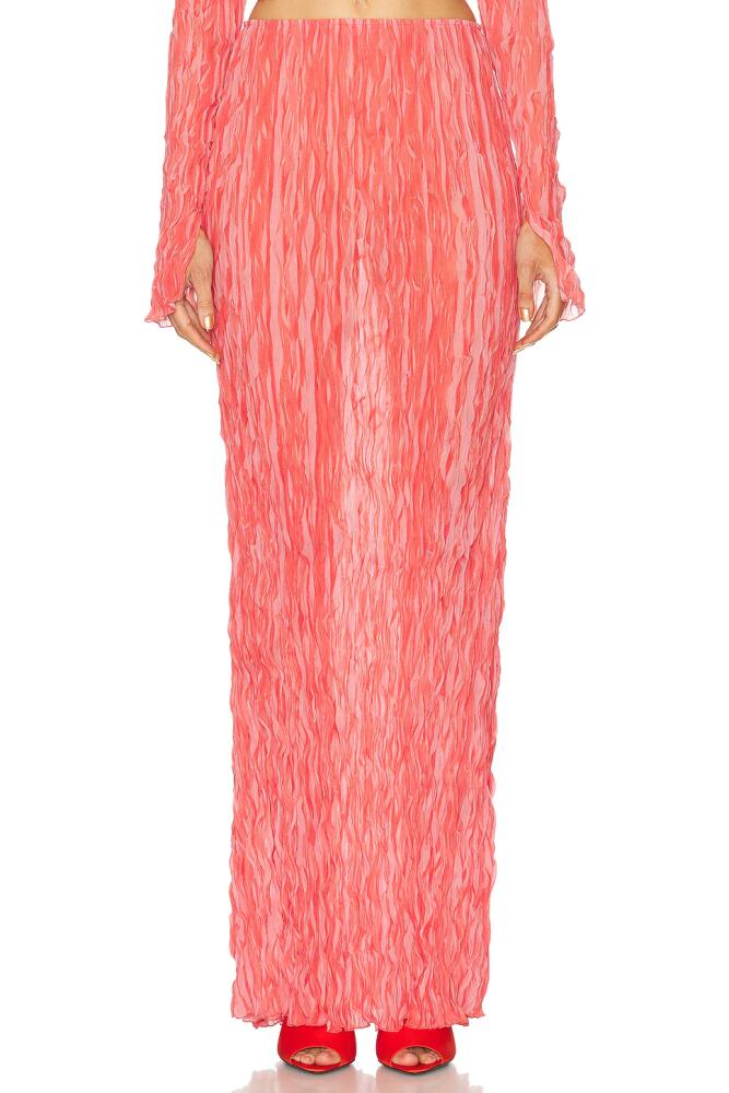 Lapointe Pleated Georgette Mermaid Skirt in Coral Cover