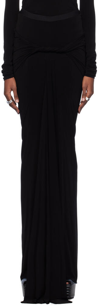 Rick Owens Black Twist Maxi Skirt Cover