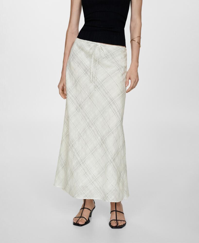 Mango Women's Printed Midi Skirt - Beige Cover