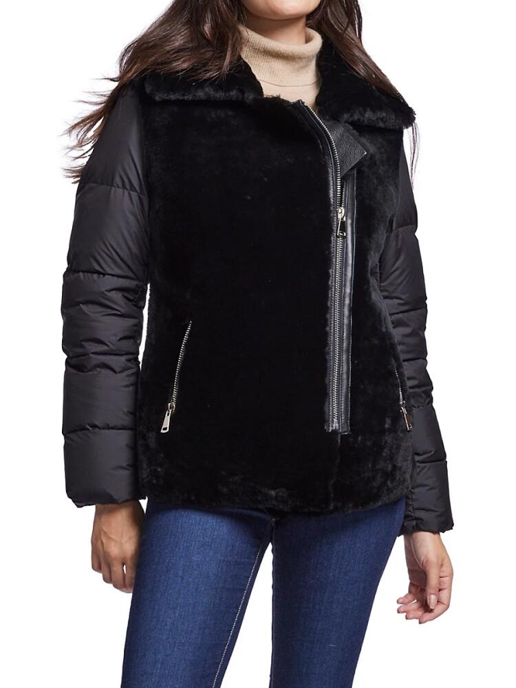 Blue Duck Women's Shearling & Down Puffer Jacket - Black Cover