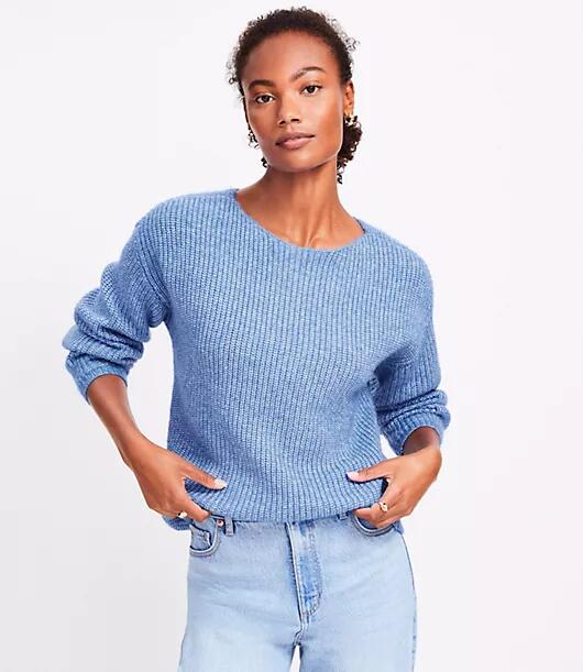 Loft Petite Ribbed Boatneck Sweater Cover