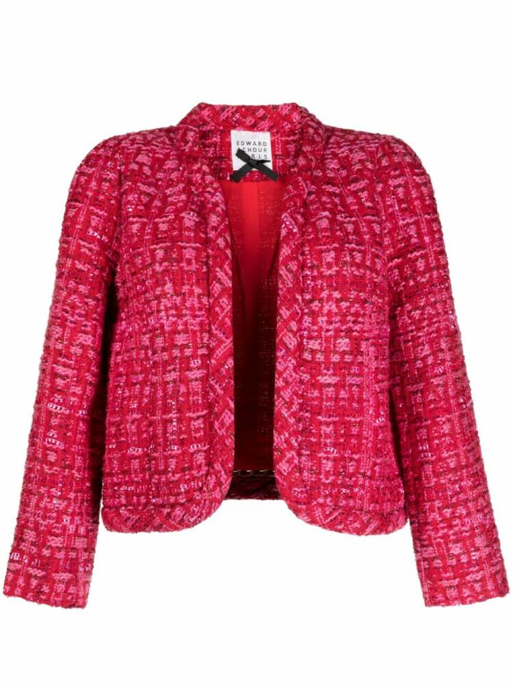 Edward Achour Paris cropped tweed jacket - Red Cover