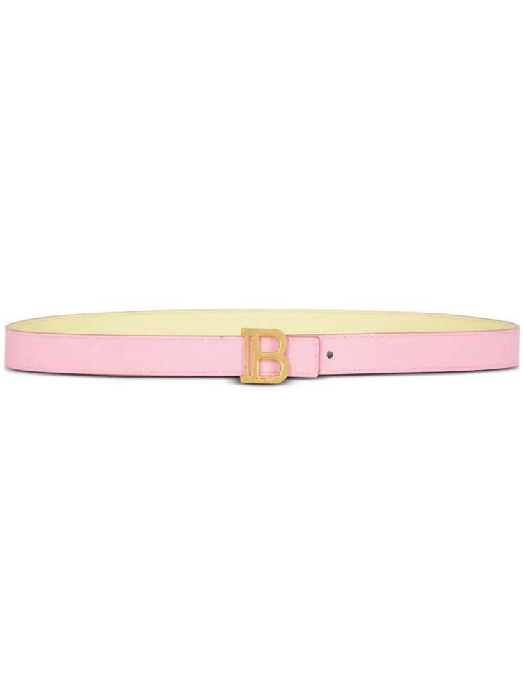 Balmain reversible leather B-belt - Neutrals Cover