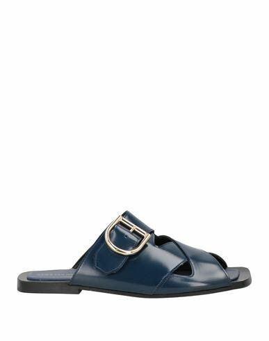 Dries Van Noten Woman Sandals Navy blue Leather Cover