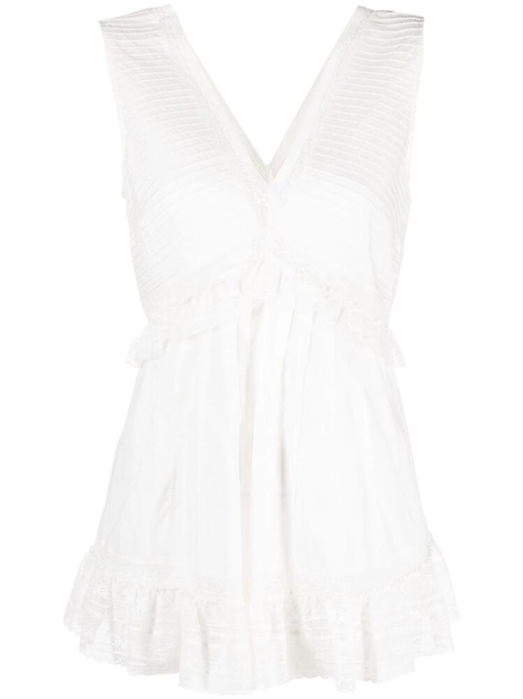 See by Chloé ruffled V-neck sleeveless blouse - White Cover