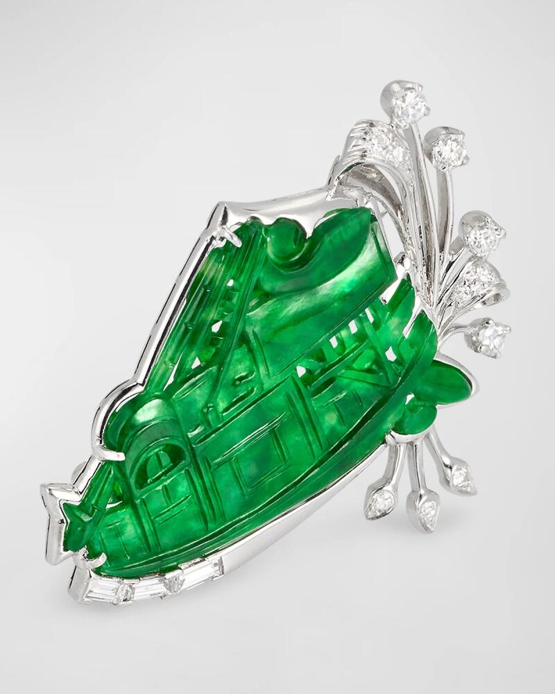 NM Estate Estate Platinum Jadeite and Diamond Pin Cover