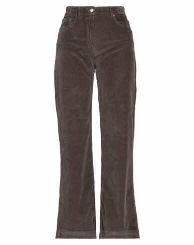 19.70 Nineteen Seventy Woman Pants Dark brown Cotton, Modal, Elastane Cover