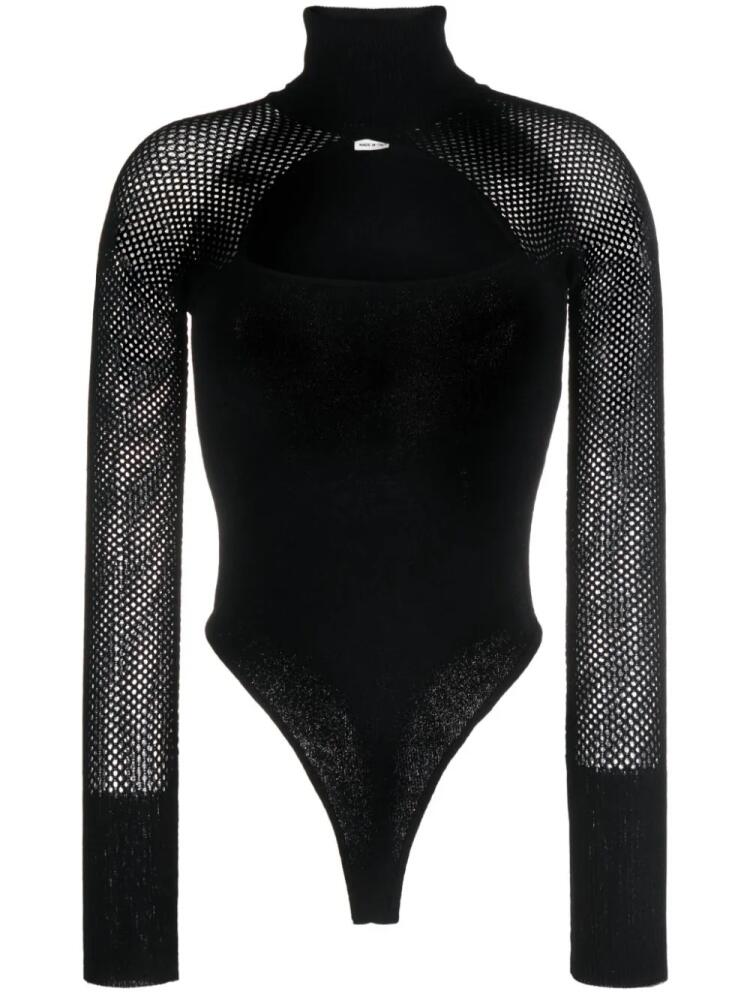 ALESSANDRO VIGILANTE cutout mesh bodysuit - Black Cover