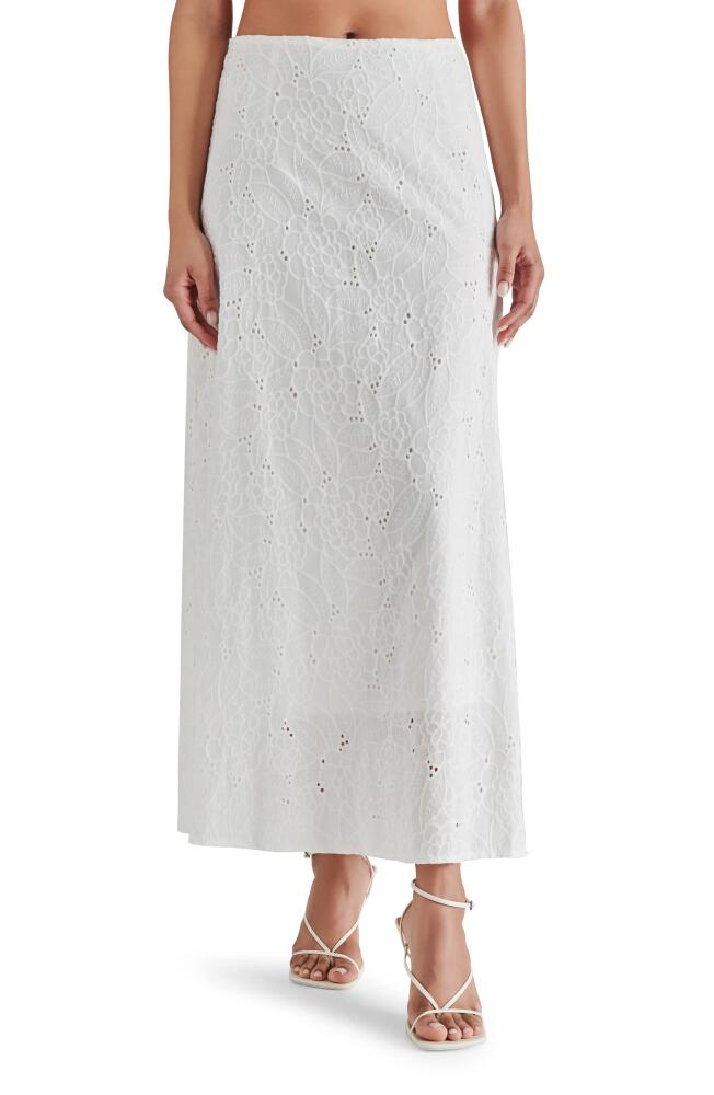 Steve Madden Amalia Eyelet Embroidered Cotton Maxi Skirt in White Cover