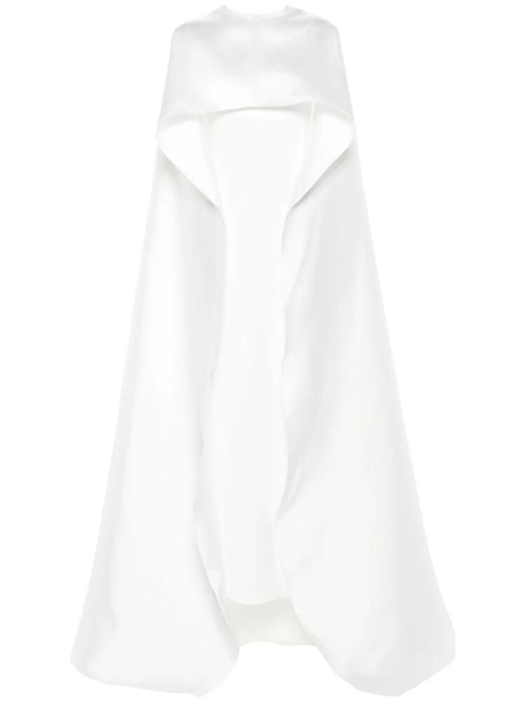 Solace London cape-layer maxi dress - White Cover