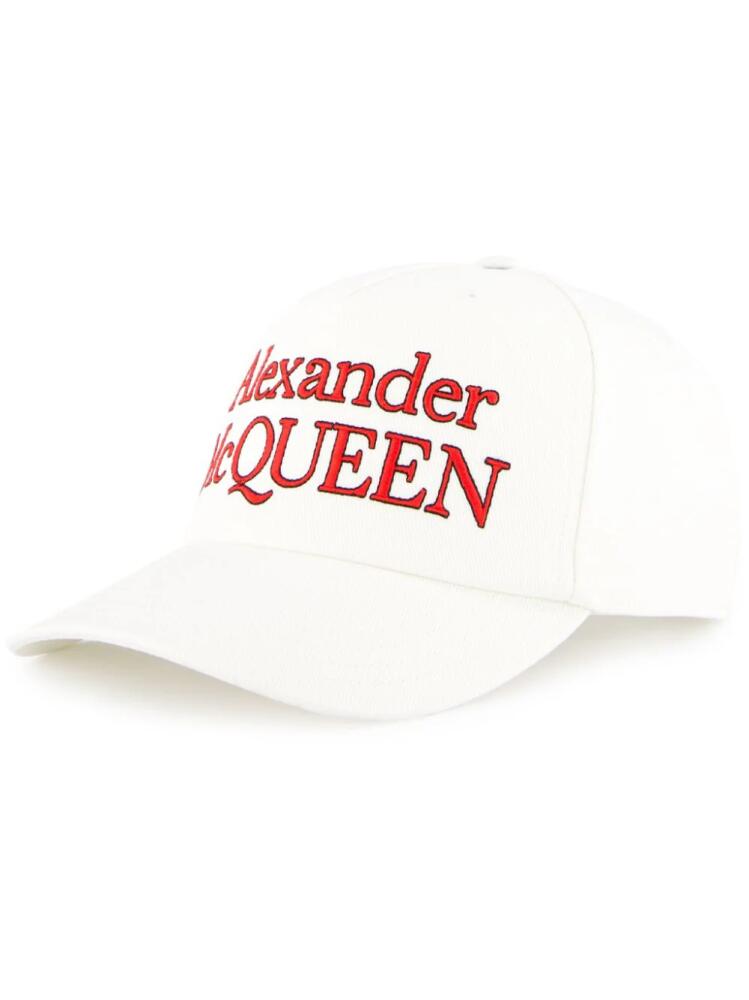 Alexander McQueen logo print cap - White Cover