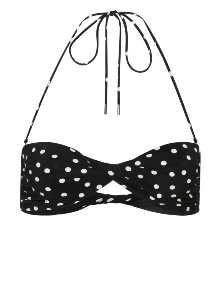 Saint Laurent polka-dot bikini top - Black Cover