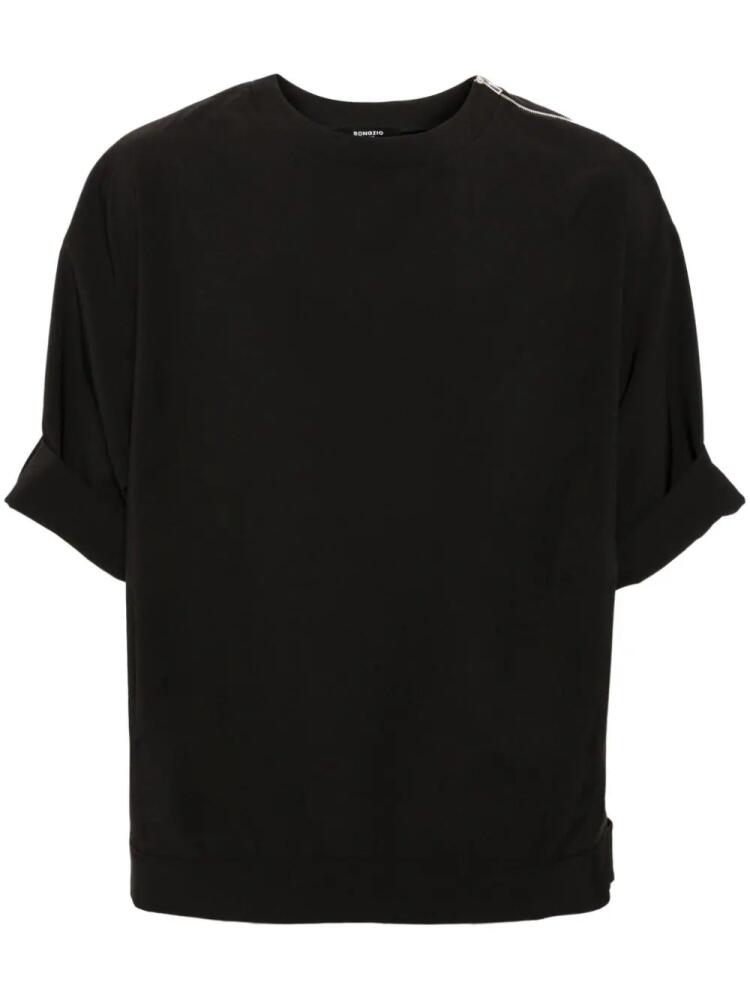 SONGZIO folded-edge shoulder-zip T-shirt - Black Cover