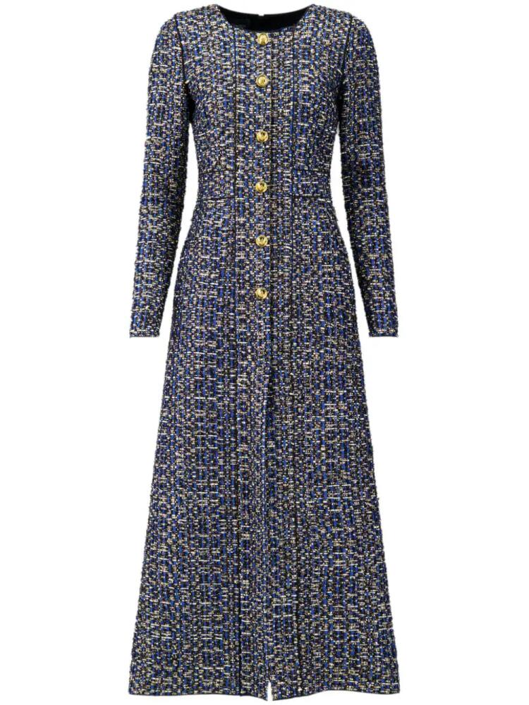 Giambattista Valli tweed A-line cotton maxi dress - Blue Cover