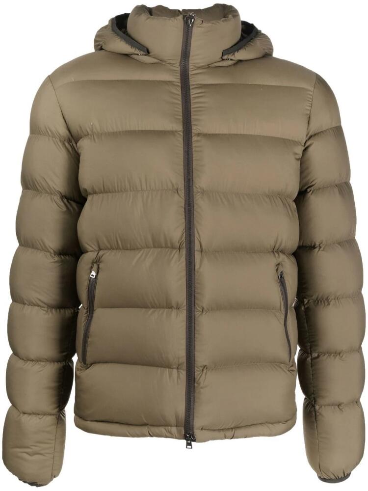 Herno quilted zip-up hooded jacket - Green Cover