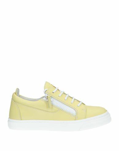 Giuseppe Zanotti Woman Sneakers Light yellow Soft Leather Cover