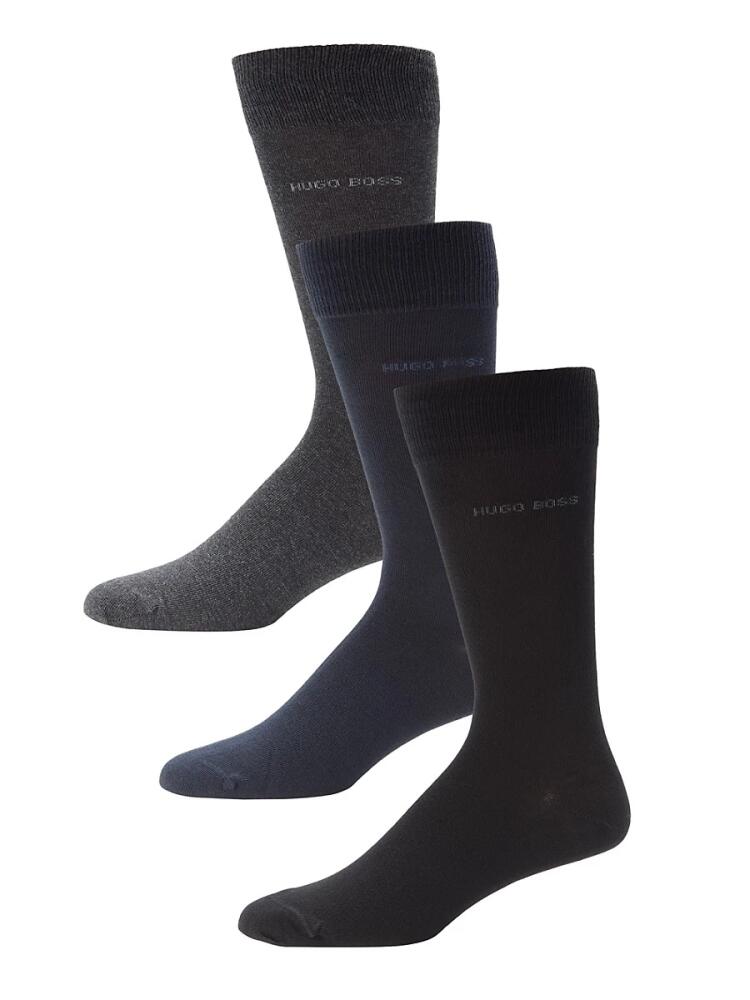 BOSS Men's 3-Pack Logo Crew Socks Cover