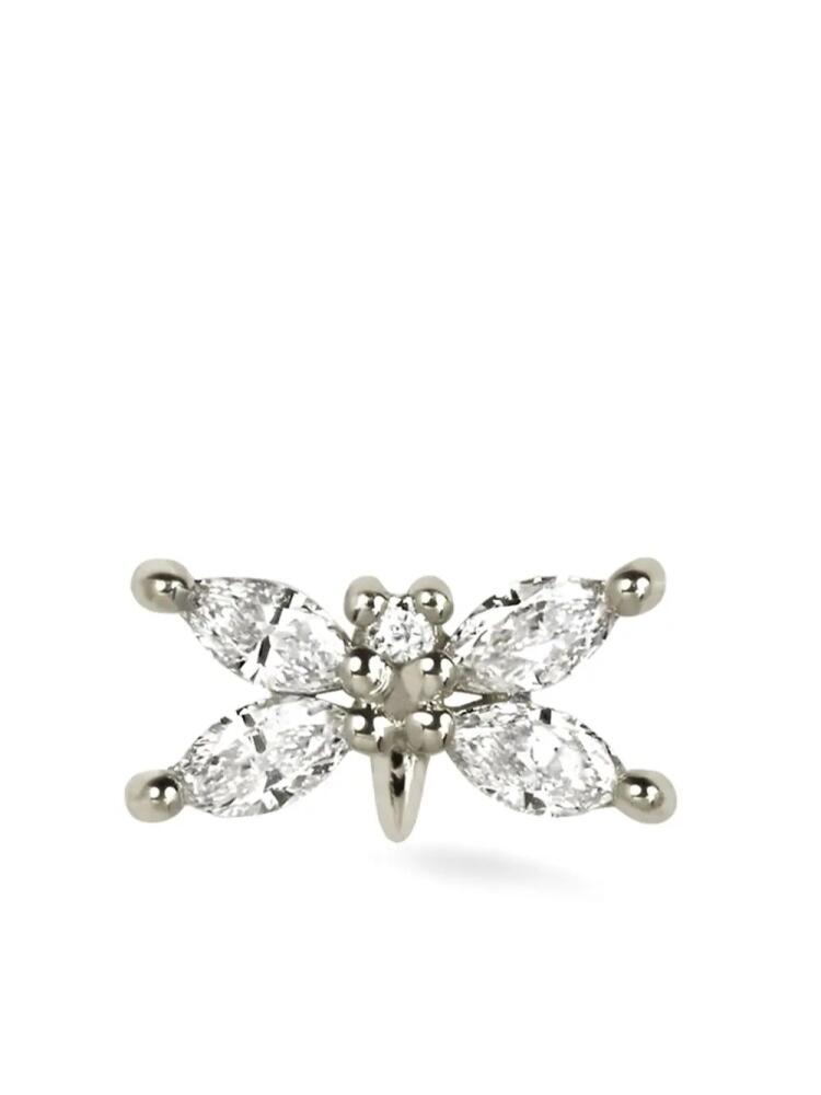 Lark & Berry 14kt white gold Butterfly diamond stud earring - Silver Cover