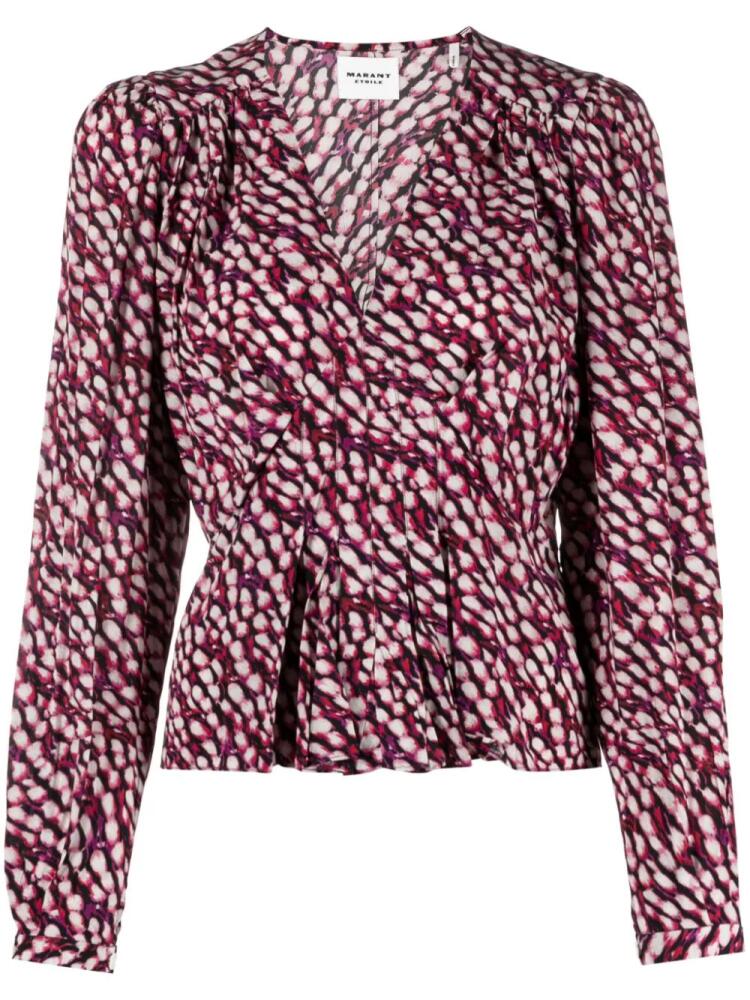 MARANT ÉTOILE Eddy animal-print blouse - Purple Cover