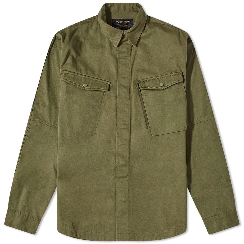 Maharishi Men's Organic Twill MILTYPE Custom Overshirt in MahaOlive Cover