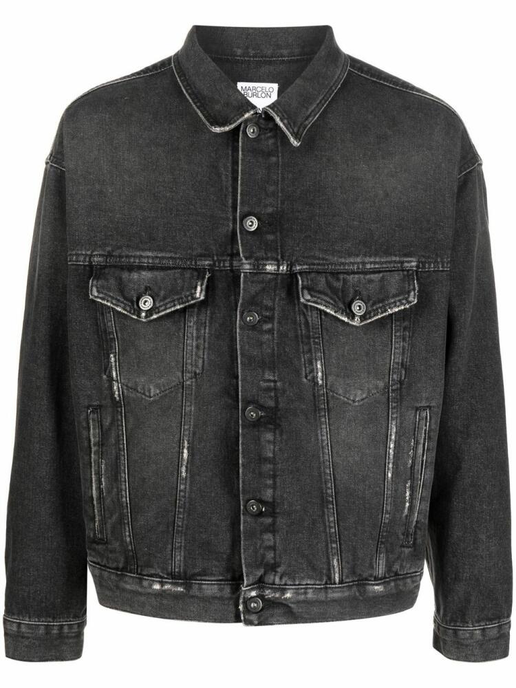 Marcelo Burlon County of Milan tassel-detail denim jacket - Black Cover