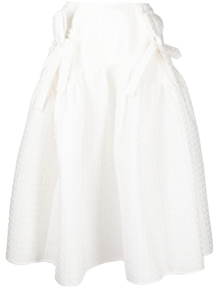 Cecilie Bahnsen bow-detail tiered midi skirt - White Cover