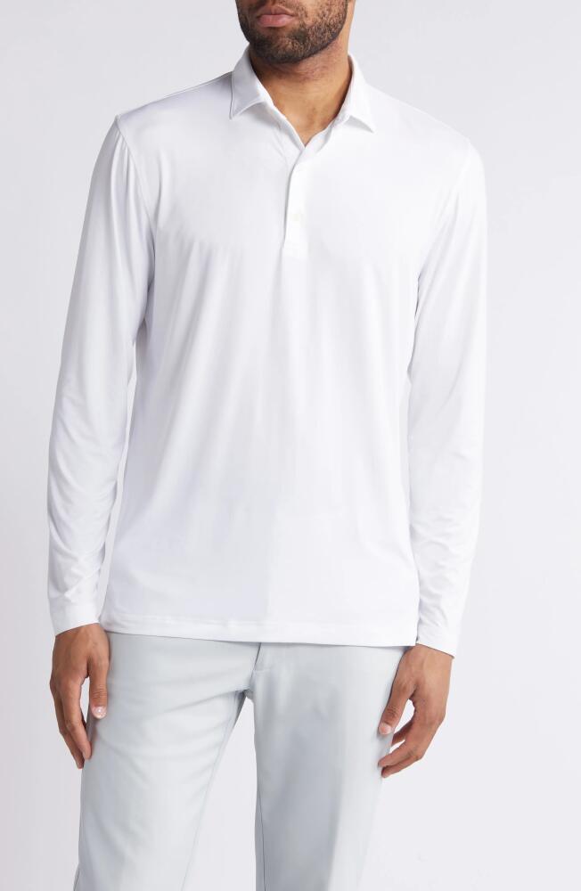 johnnie-O Swing Long Sleeve Performance Polo in White Cover