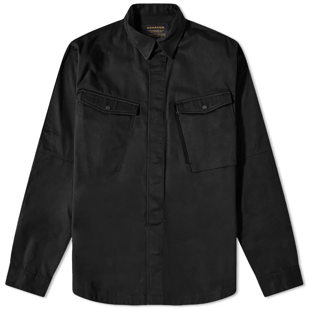 Maharishi Men's Organic Twill MILTYPE Custom Overshirt in Black Cover