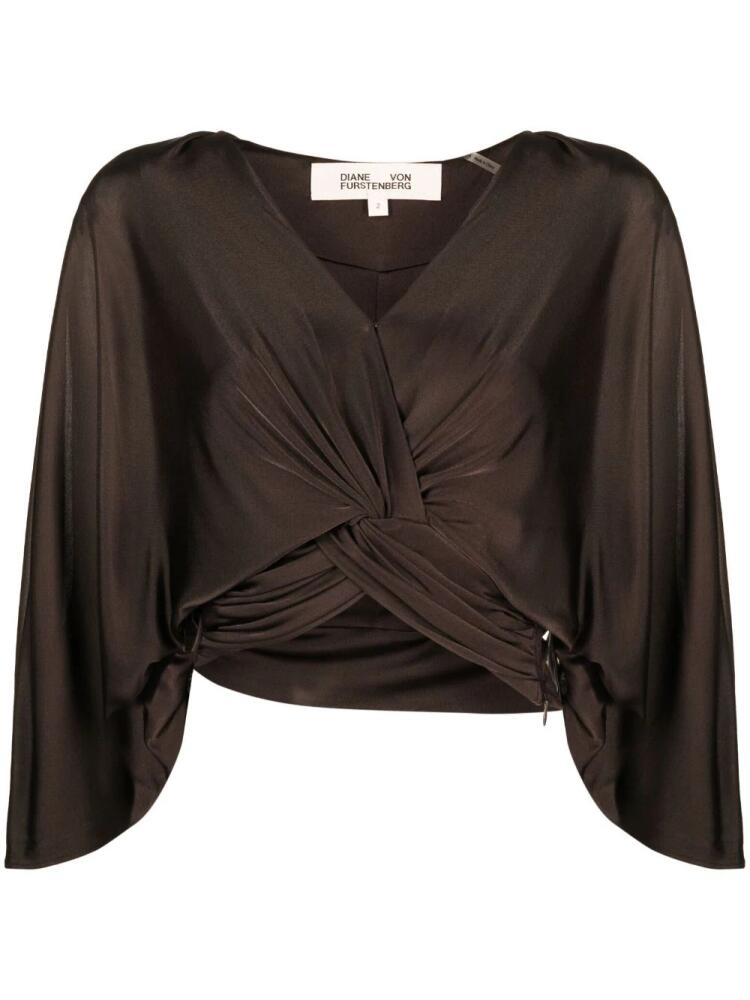 DVF Diane von Furstenberg V-neck cropped blouse - Brown Cover