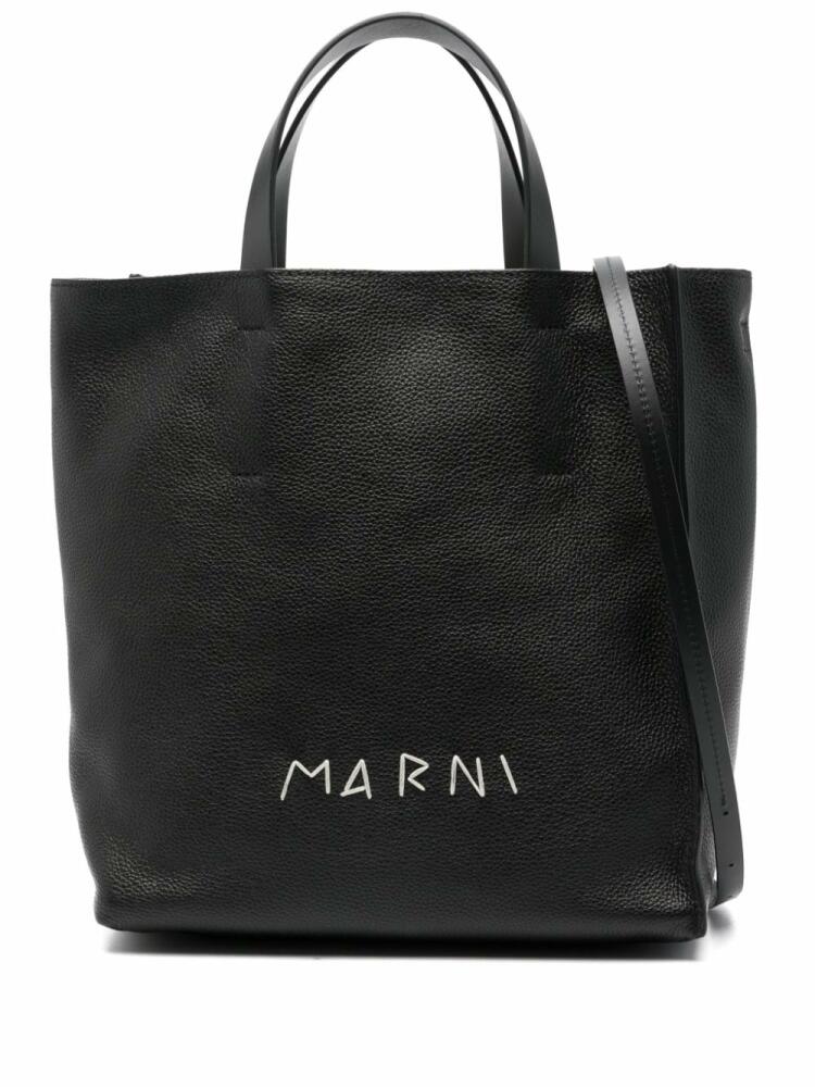 Marni logo-embroidered tote bag - Black Cover