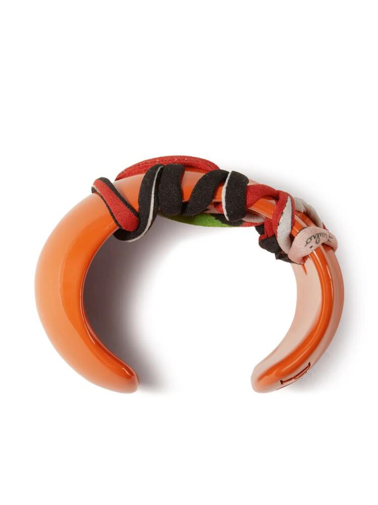 PUCCI logo-lettering open-cuff design bracelet - Orange Cover