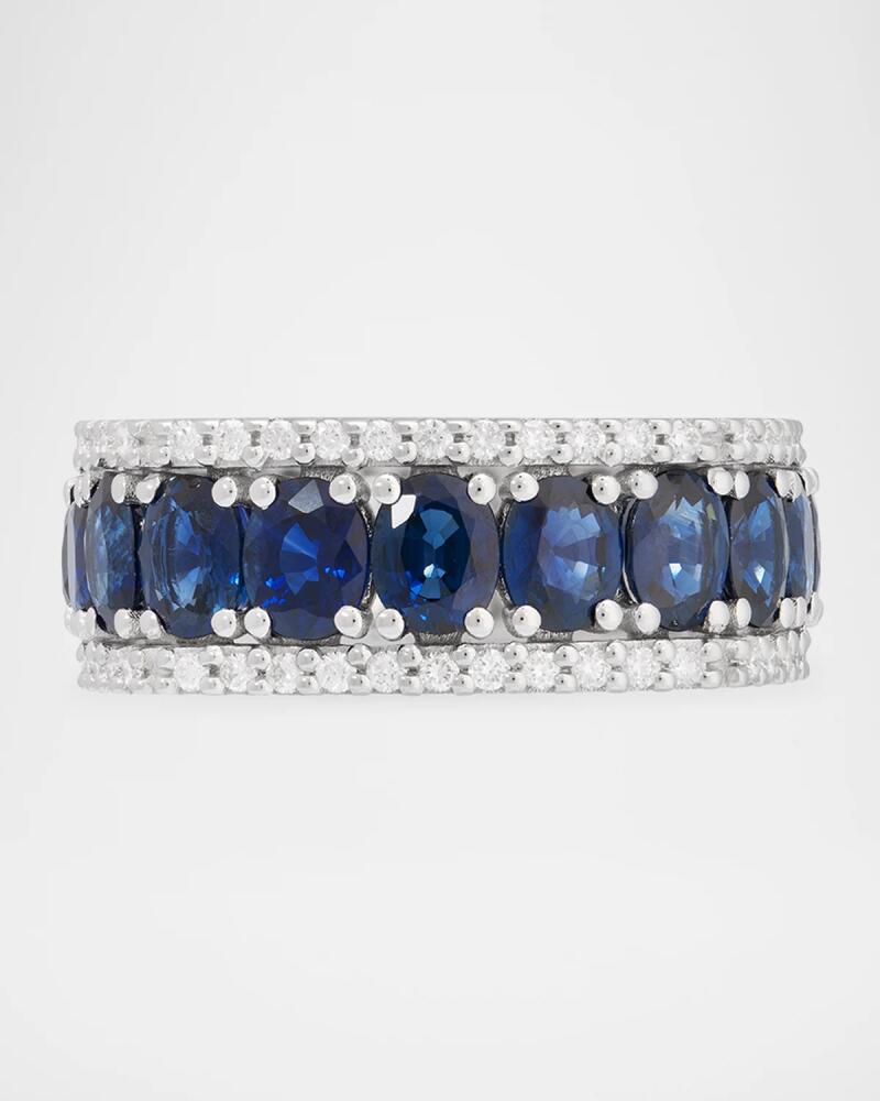 Miseno Procida 18K White Gold Blue Sapphire and Diamond Ring Cover