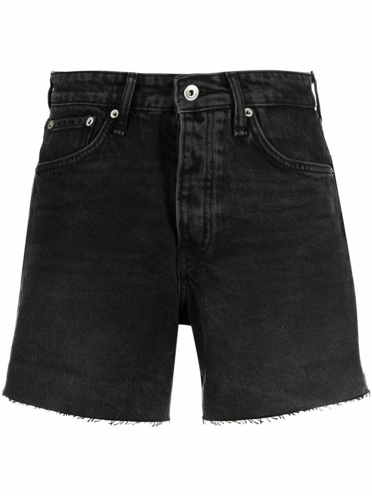 rag & bone Rosa frayed denim shorts - Black Cover