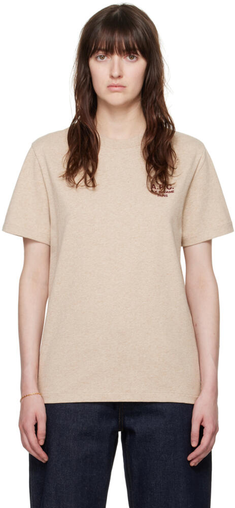 A.P.C. Beige Standard 'Rue Madame' T-Shirt Cover