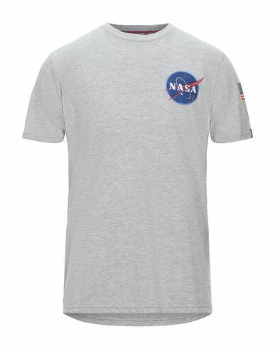 Alpha Industries Man T-shirt Light grey Cotton Cover