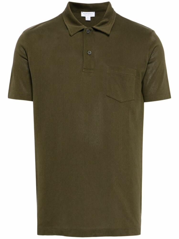 Sunspel Riviera cotton polo shirt - Green Cover